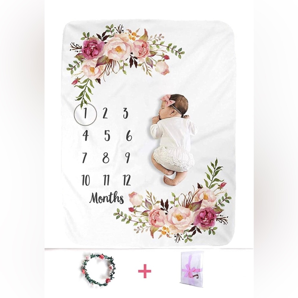 Baby girl month by month blanket
